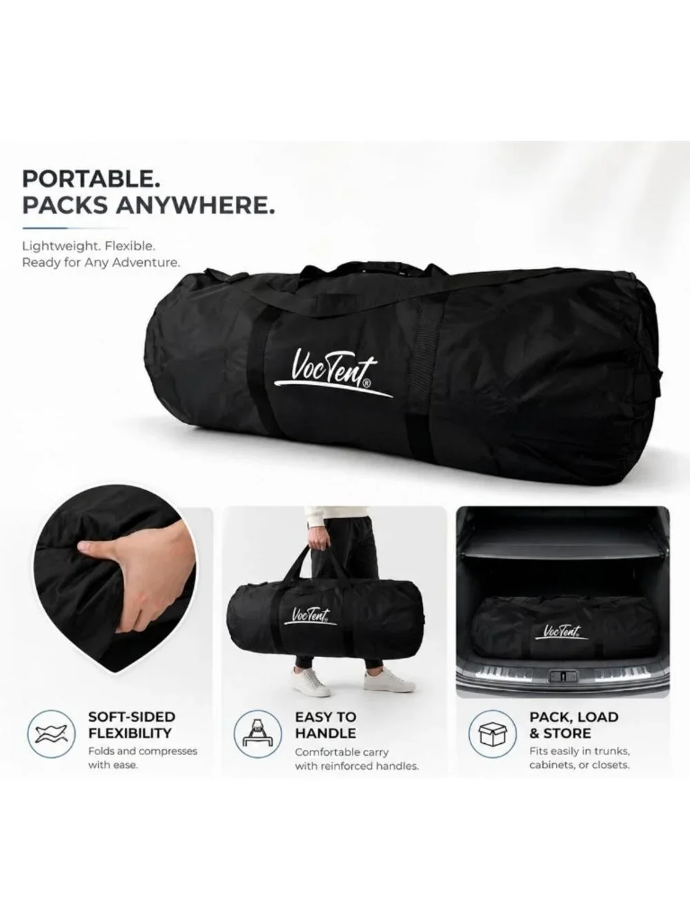Extra Large 195L Duffel Bag - Heavy Duty, Packable Carryall for Travel, Gym
